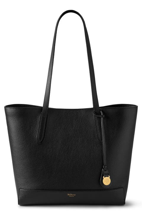 East/West Leather Shopper Tote