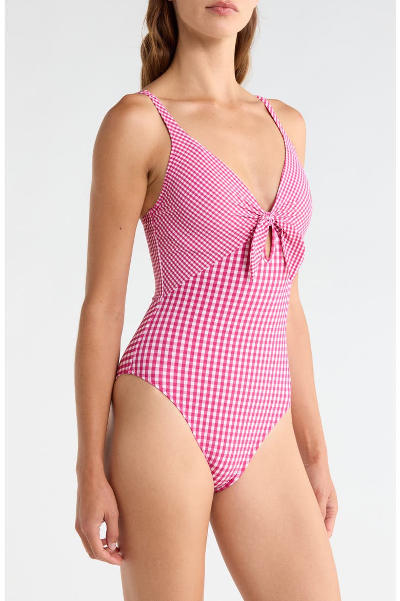 Brigitte Gingham One-Piece Swimsuit, Alternate, color, DRAGON/ FRUIT/ CREAM