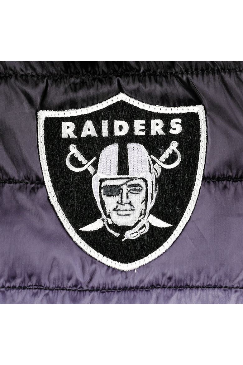 Women's The Wild Collective Black/Silver Las Vegas Raiders Color Block Full-Zip Puffer Jacket, Alternate, color, Black
