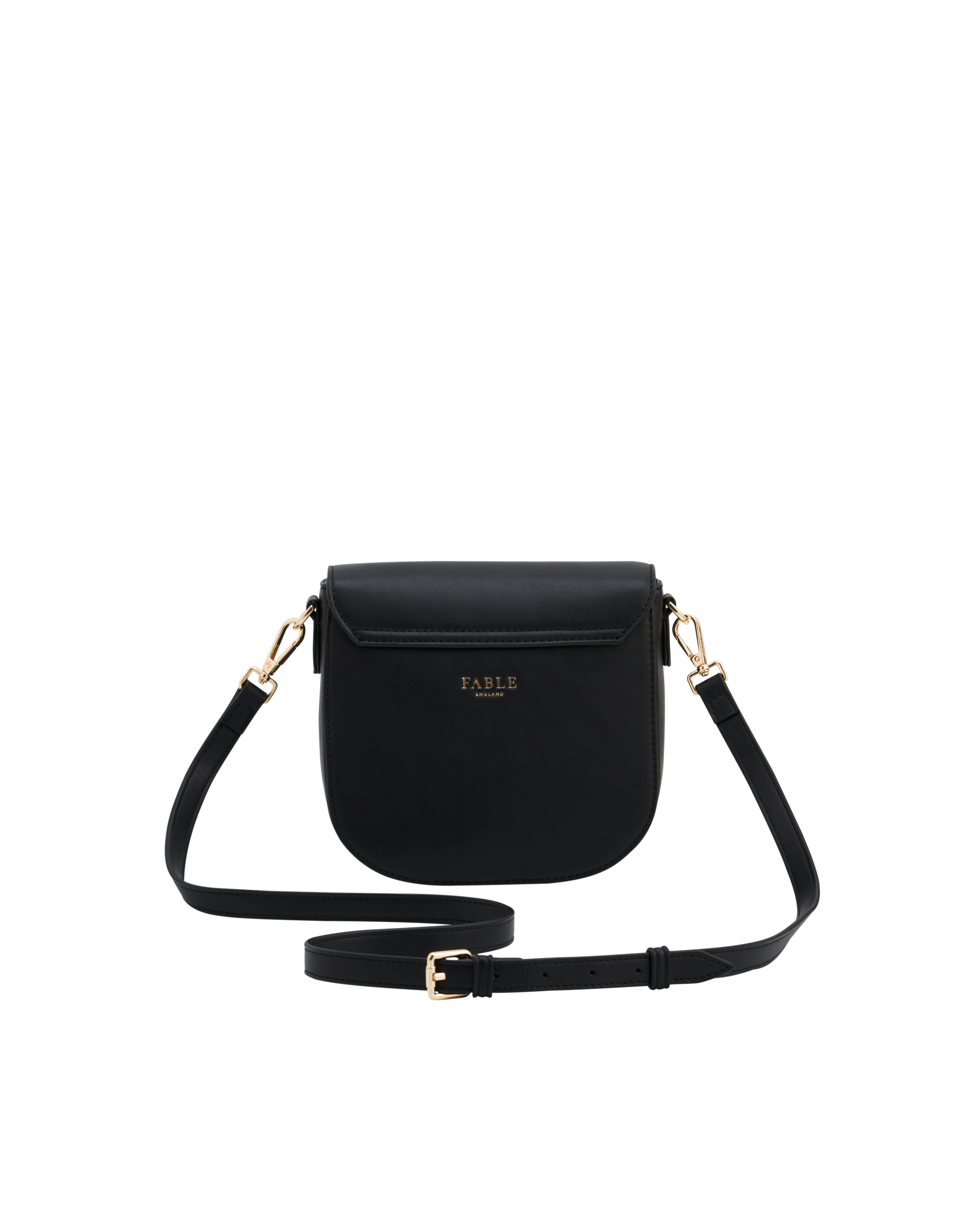 Fable England Beth Saddle Crossbody Purse, Alternate, color, Black
