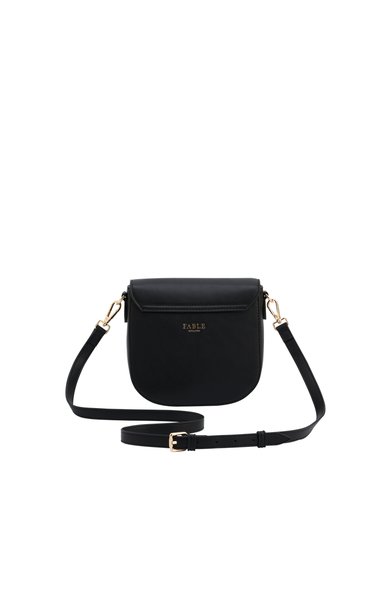 Fable England Beth Saddle Crossbody Purse, Alternate, color, Black