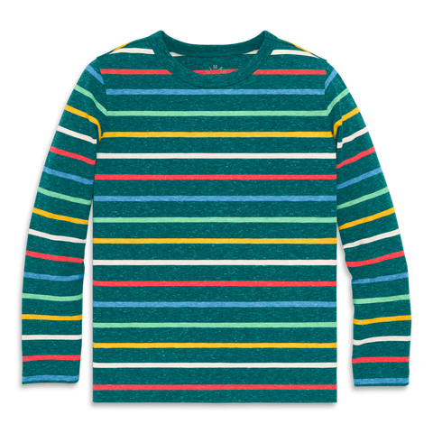Kids Heathered Long Sleeve Rainbow Stripe Tee (Toddler, Little Kid, & Big Kid)