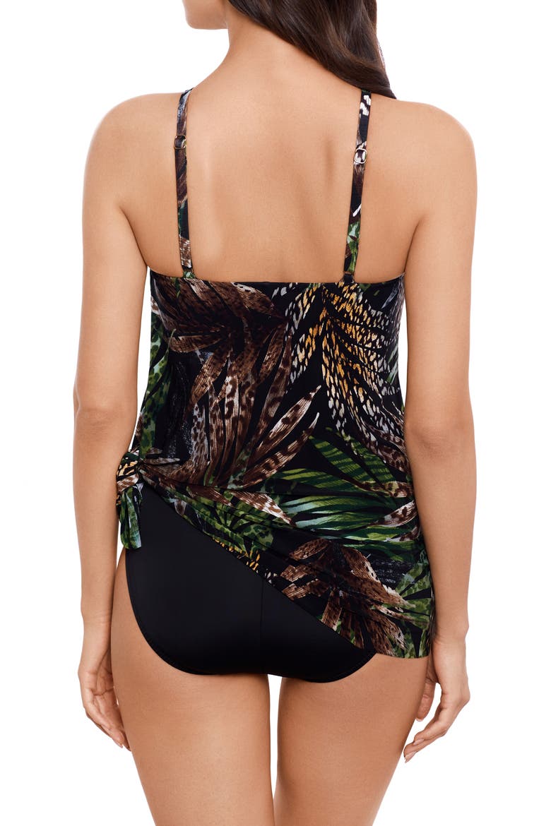 Nighthawk Charlie Skirted One-Piece Swimsuit, Alternate, color, BLACK/ MULTI