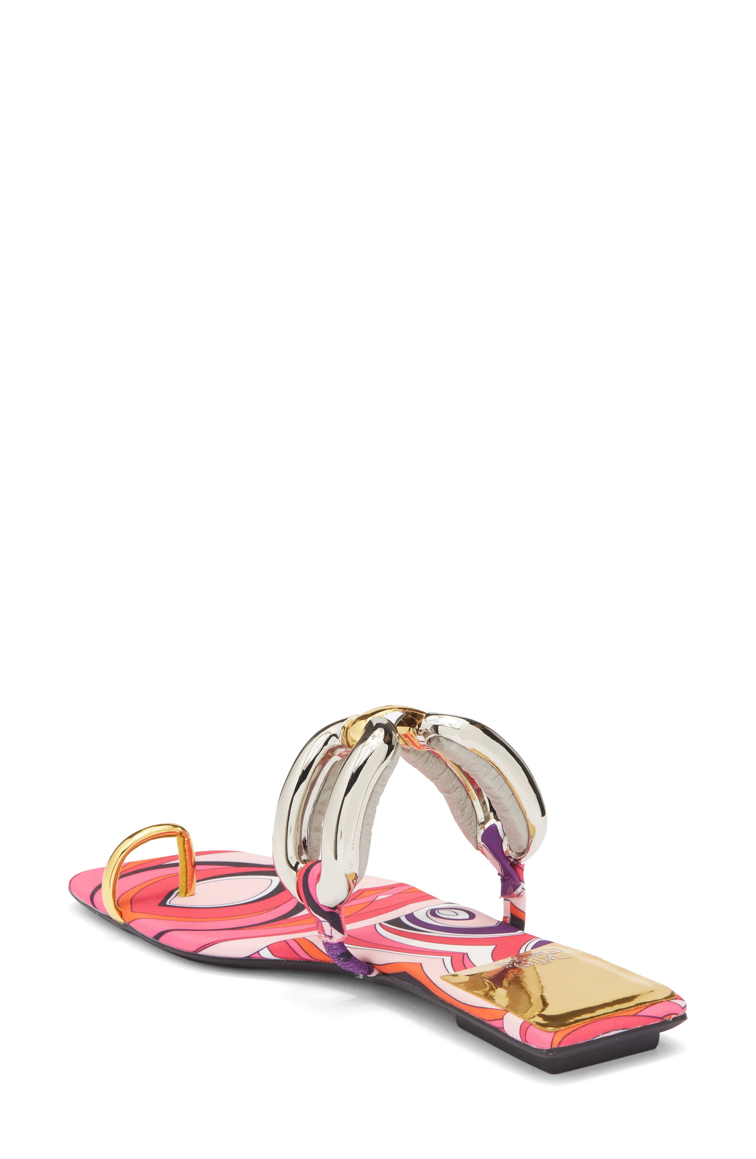 Jeffrey Campbell Guilded-2 Toe Loop Sandal, Alternate, color, Red Pink Multi