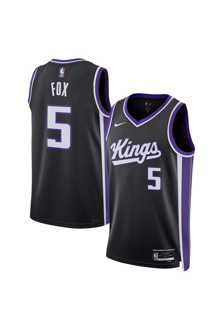 Unisex Nike De'Aaron Fox Black Sacramento Kings Swingman Jersey - Icon Edition, Main, color, Black
