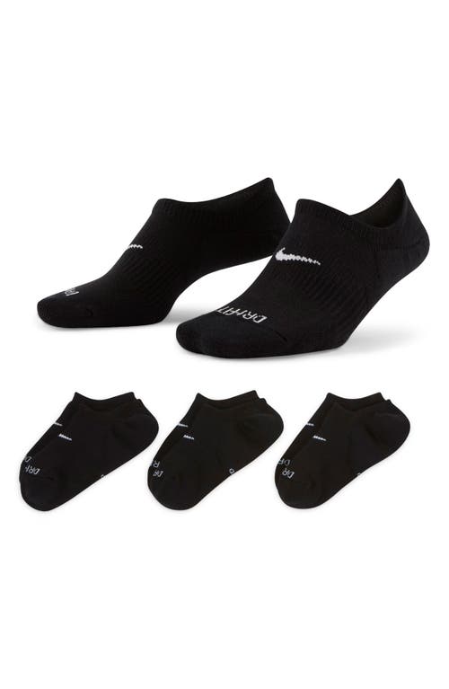 Nike 3-pack Everyday Plus No-show Socks In Black
