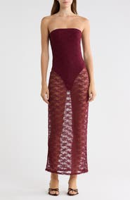 Madden Girl Strapless Lace Midi Dress