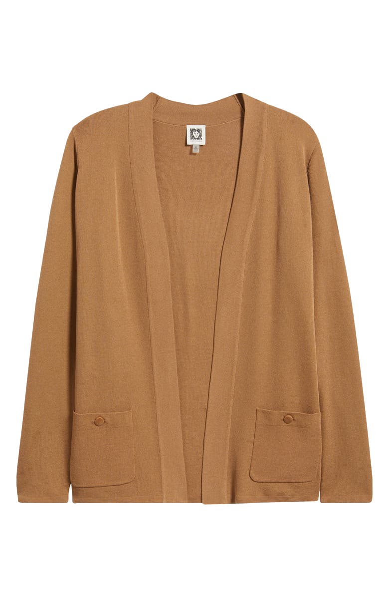 Anne Klein Malibu Open Front Cardigan, Alternate, color, Vicuna