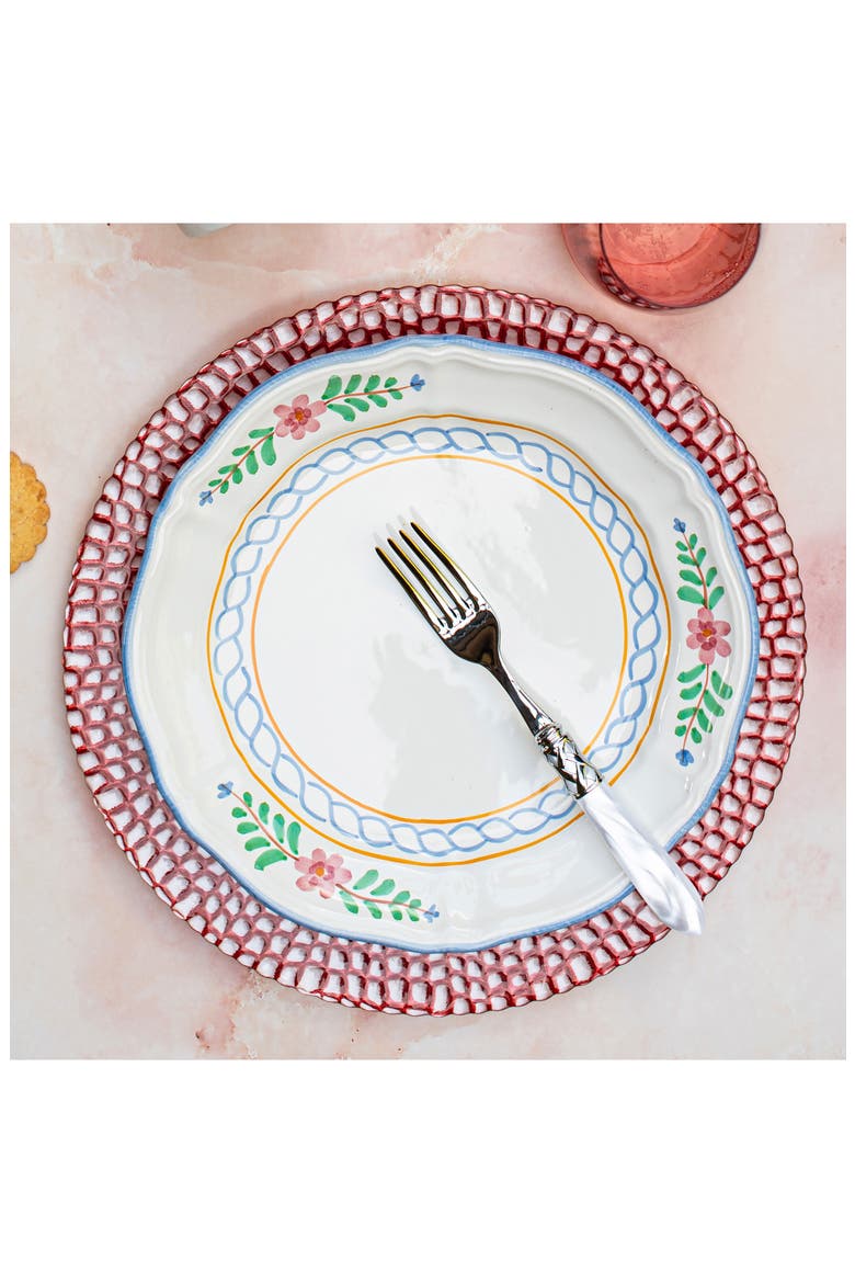 Pelli Glass Pink Charger, Alternate, color, PINK
