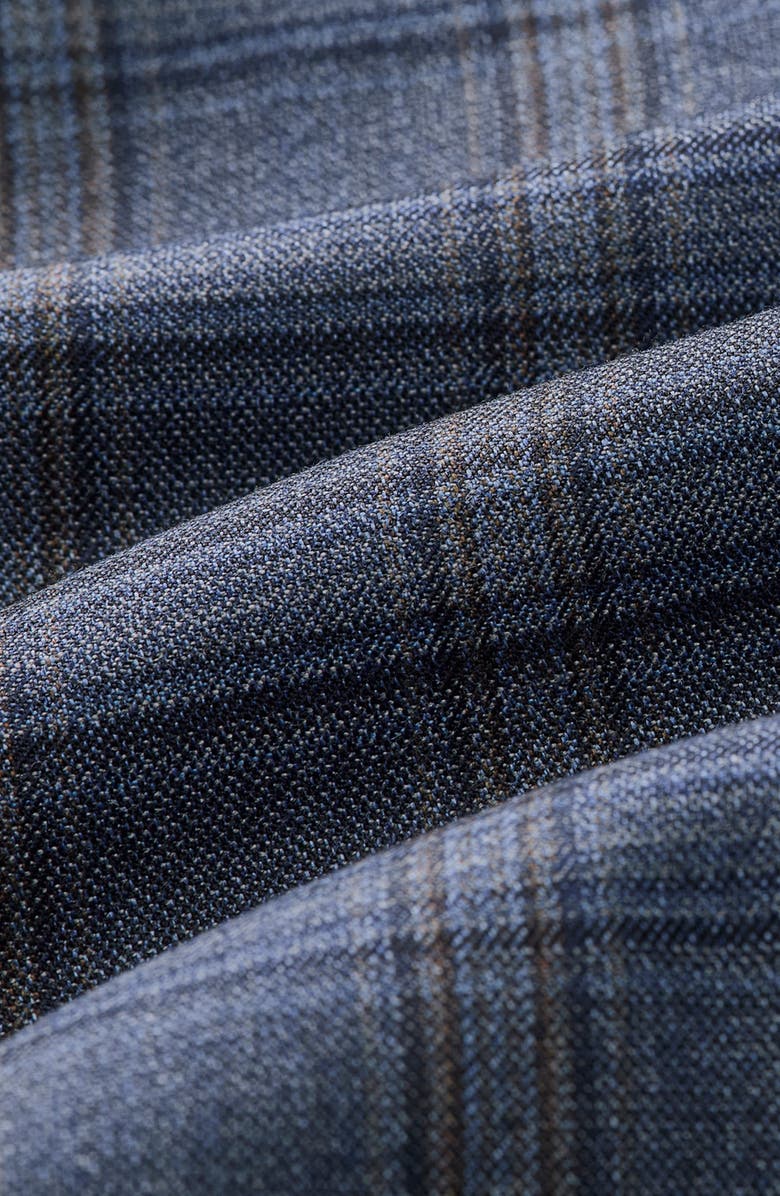 Mizzen+Main Lavelle Trim Fit Blue Plaid Wool Sport Coat, Alternate, color, Navy Multi Windowpane