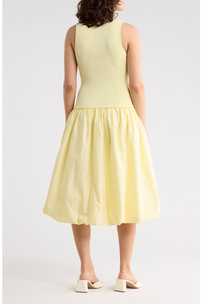 Mixed Media Tank Midi Dress, Alternate, color, PASTEL YELLOW
