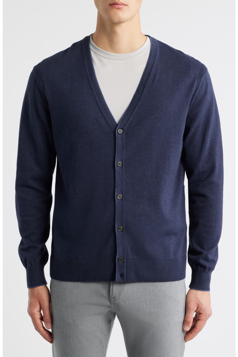 Charleston Cotton & Cashmere Cardigan, Alternate, color, NAVY
