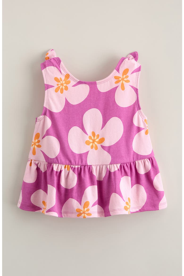 Kids' Floral Cotton Peplum Tank, Alternate, color, PINK ROSEBUD BOLD FLORAL