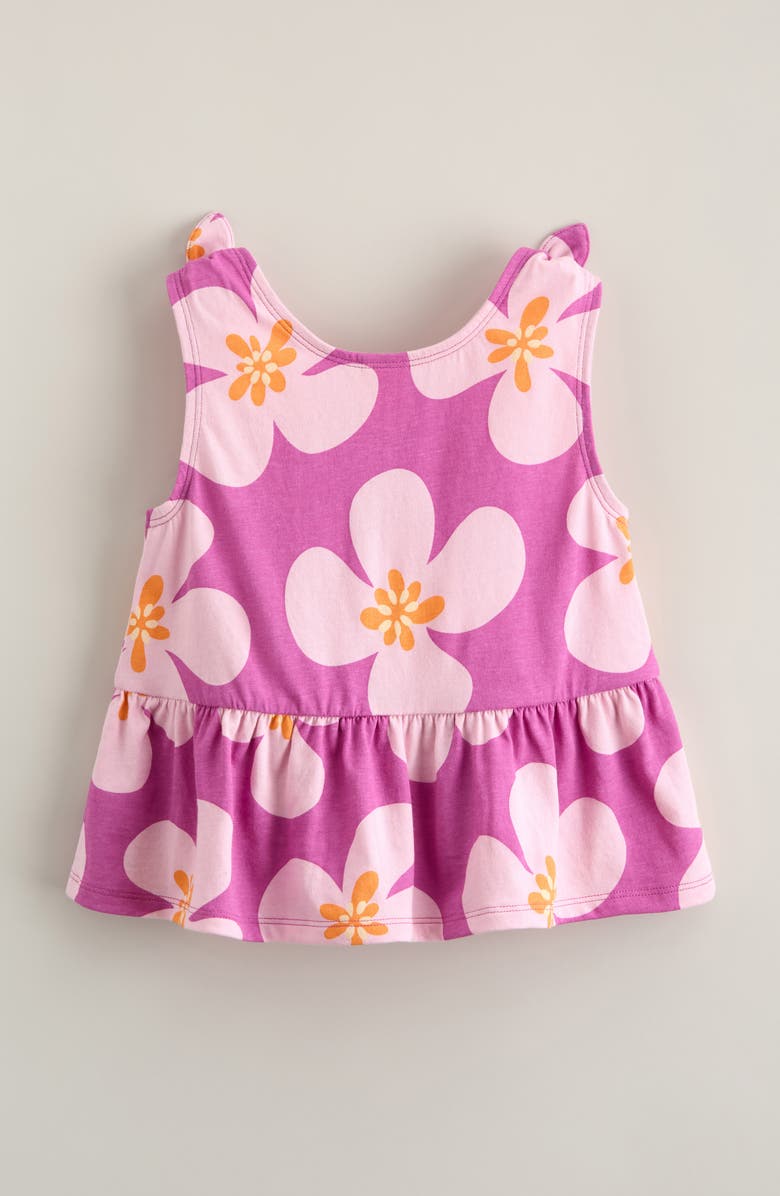 Tucker + Tate Kids' Floral Cotton Peplum Tank, Alternate, color, Pink Rosebud Bold Floral