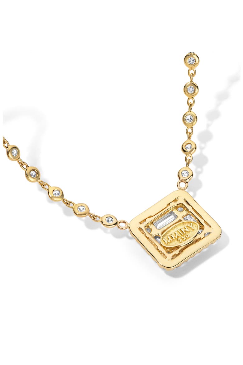 Clarity³ All Diamond Halo Cube 18K Yellow Gold Pendant Necklace, Alternate, color, GOLD
