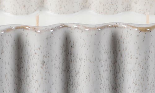 Flora Bunda Ribbed Ceramic Candle In Gray
