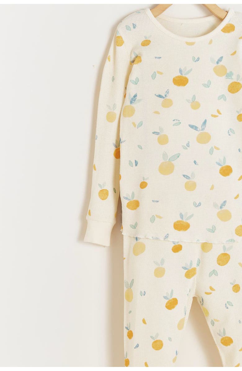 Babycottons Premium Cotton Nature Waffle Snug 2PC Pajamas For Toddler, Alternate, color, Off White