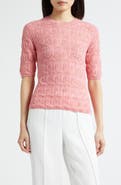 Vince Pointelle Knit Cotton Blend Sweater