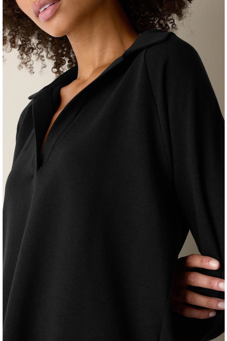 Henley Tunic Top, Alternate, color, BLACK