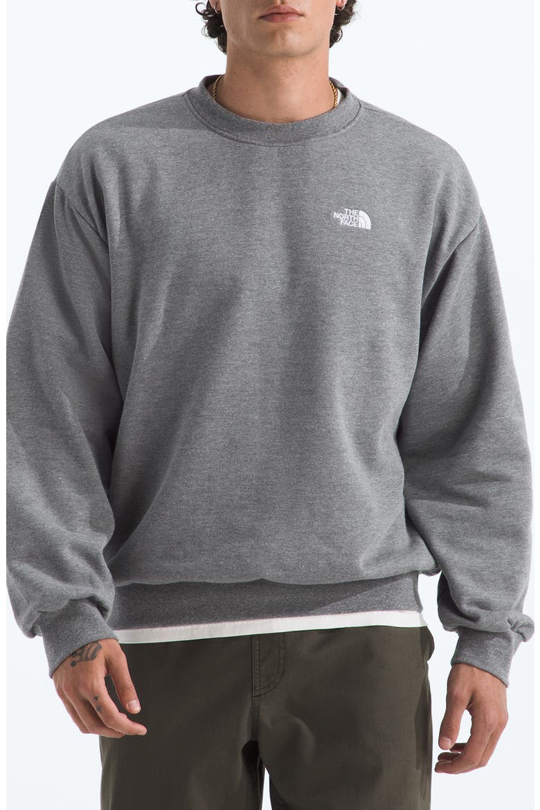 Oversize Evolution Simple Dome Crewneck Sweatshirt, Main, color, TNF MID GREY HEATHER