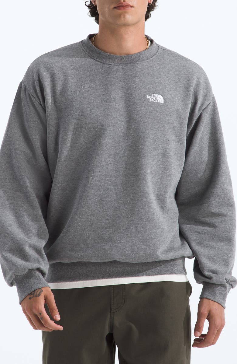 The North Face Oversize Evolution Simple Dome Crewneck Sweatshirt, Main, color, Tnf Mid Grey Heather