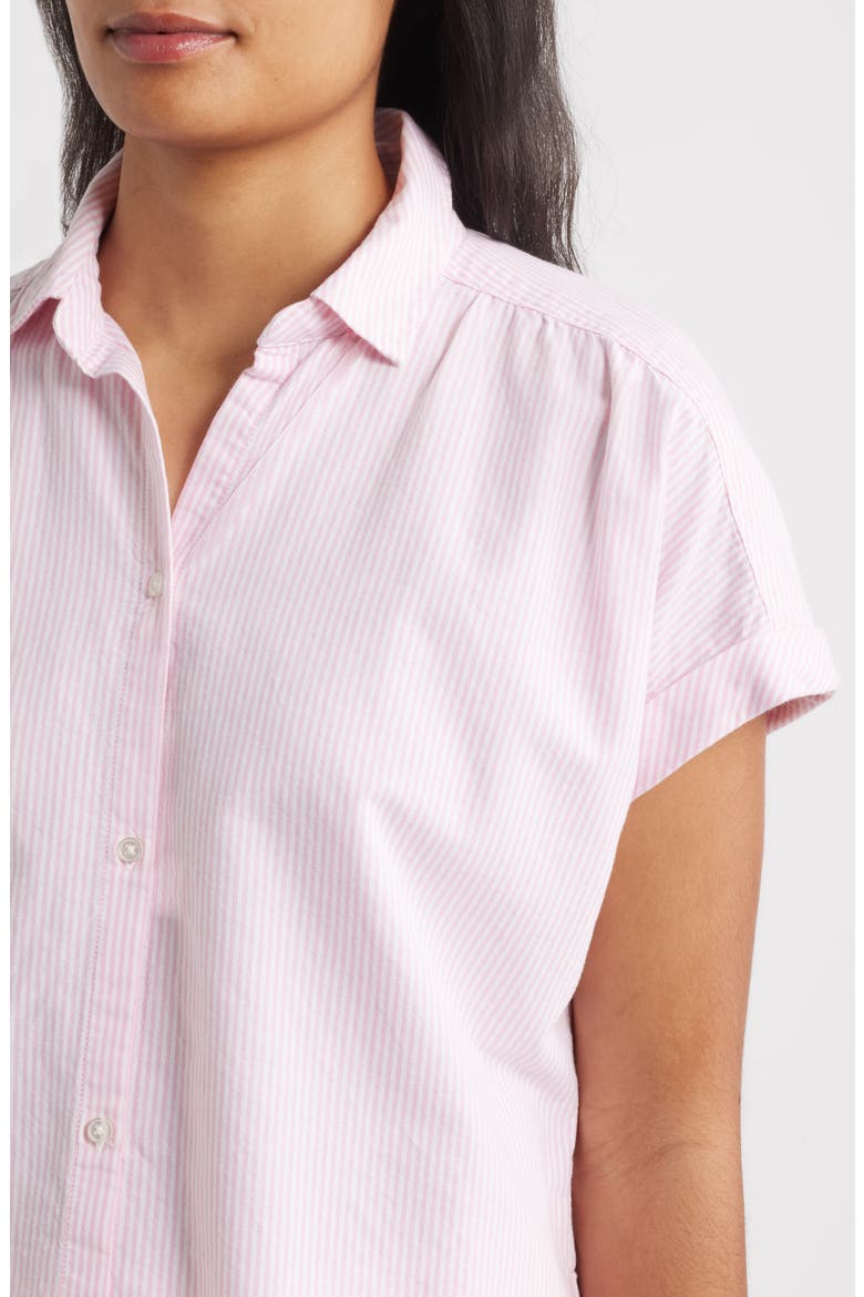 Jamie Stripe Short Sleeve Cotton Shirt, Alternate, color, PINK CHIC