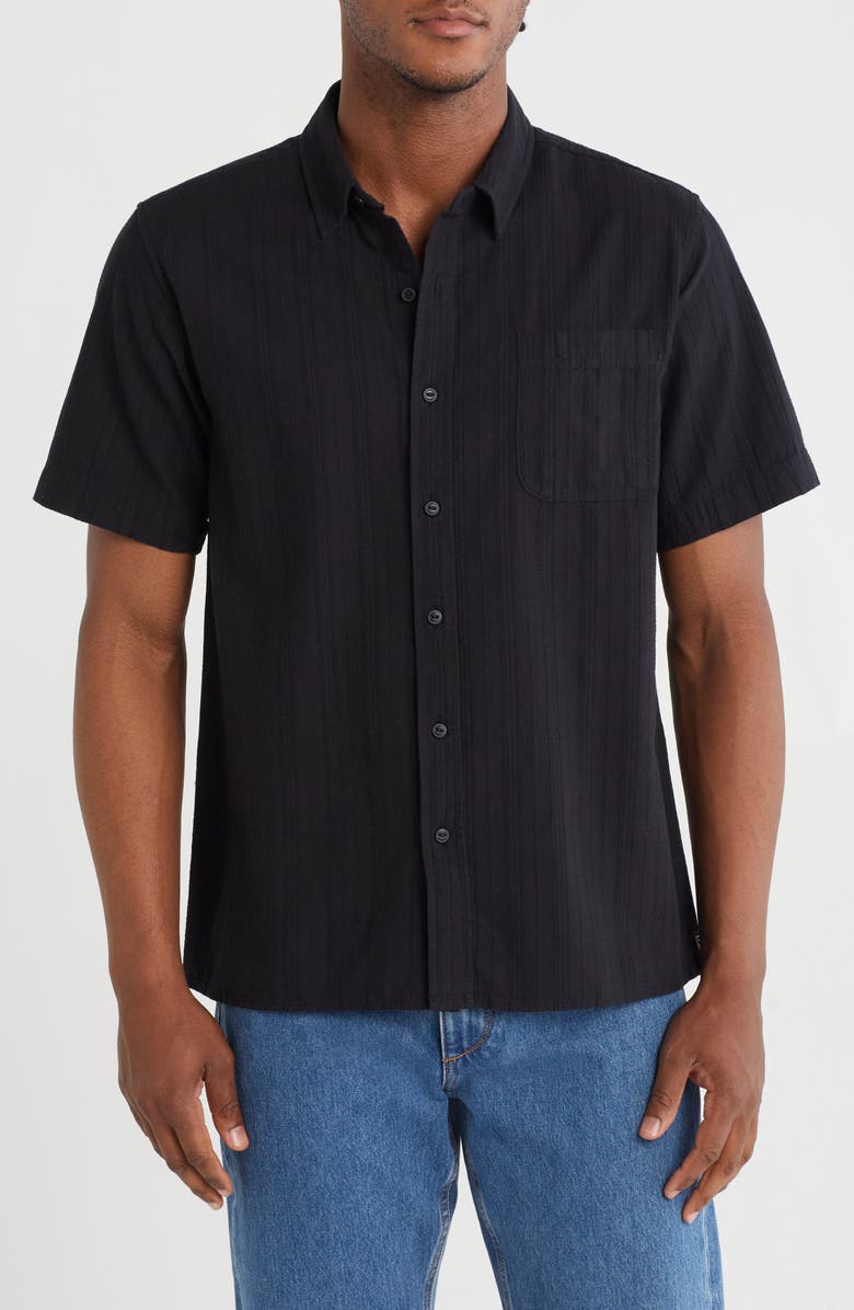 Ezekiel Harbor Short Sleeve Button-Down Shirt, Main, color, Black