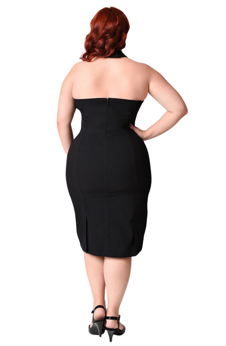 Unique Vintage Plus Size Penelope Wiggle Dress, Alternate, color, Black