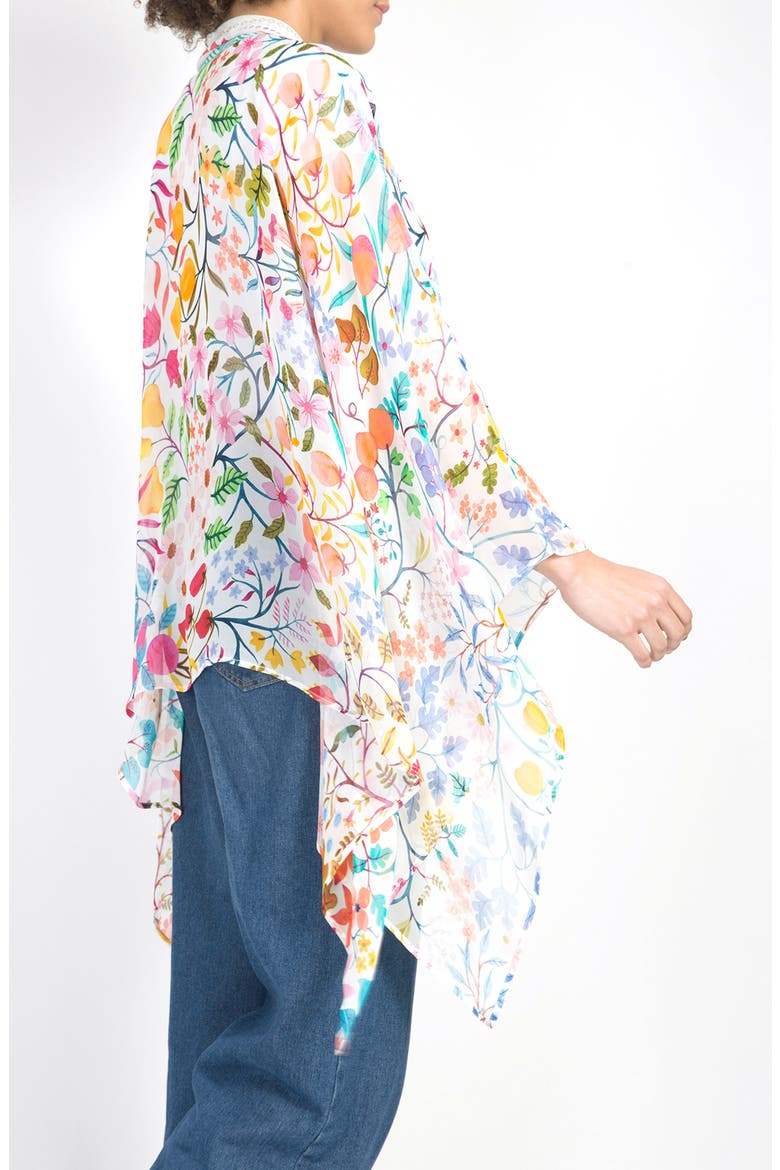 Floral Print Scarf, Alternate, color, WHITE MULTI