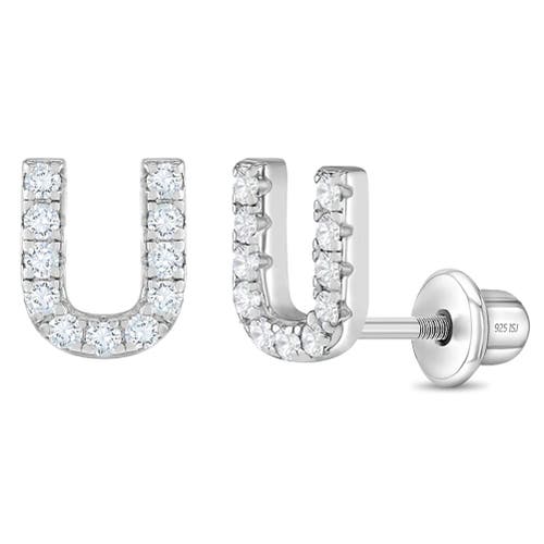 Shop In Season Jewelry Cubic Zirconia Letter Initial Earrings In Letter U