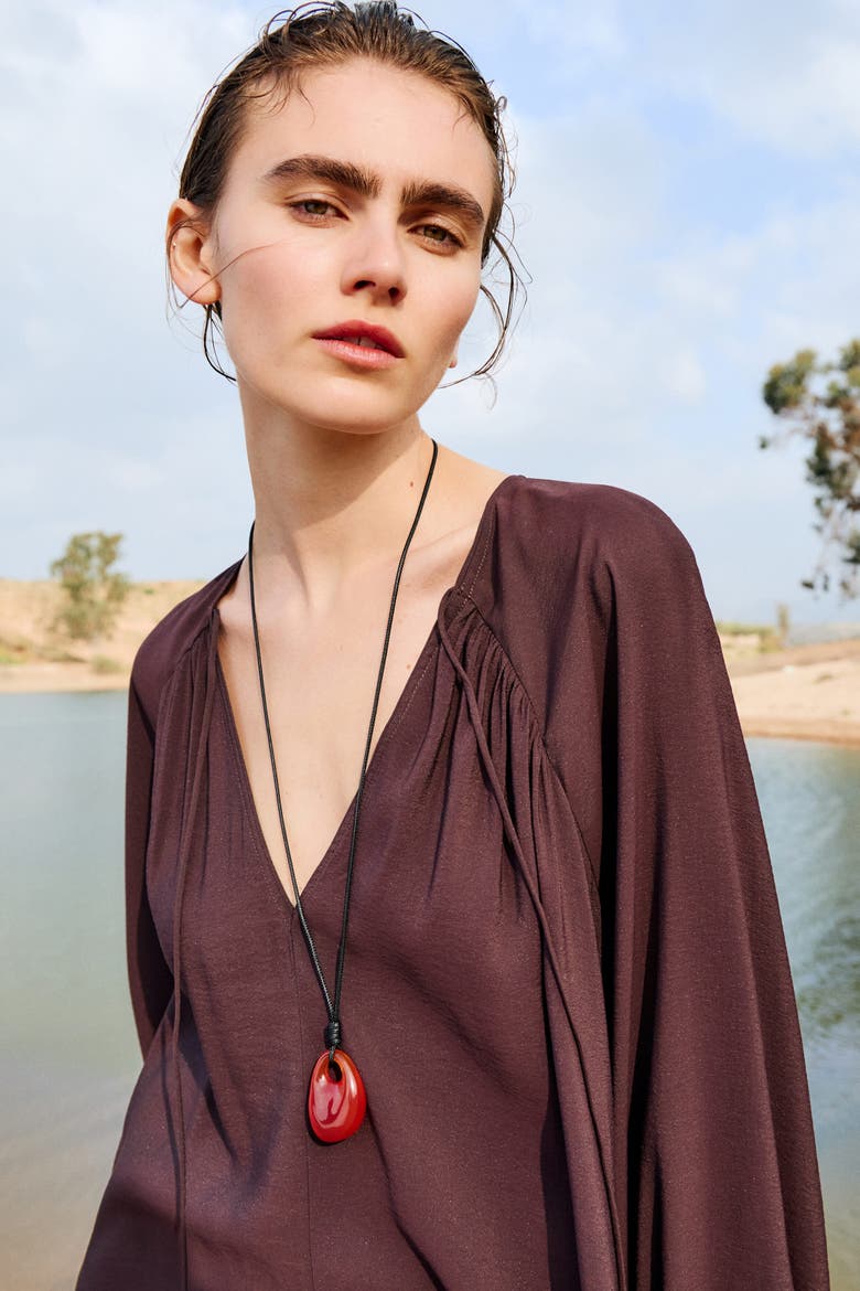 Oversized Tunic Dress, Alternate, color, Dark brown