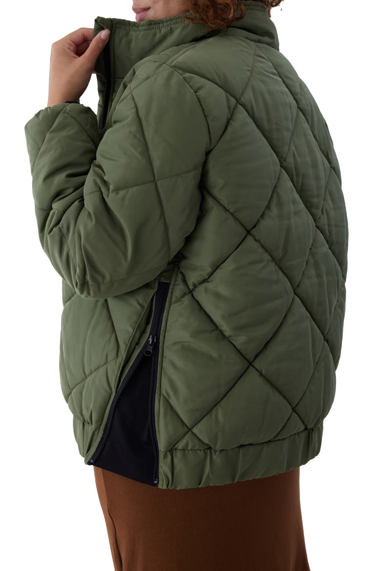 Ingrid & Isabel® Maternity Puffer Jacket, Alternate, color, OLIVINE
