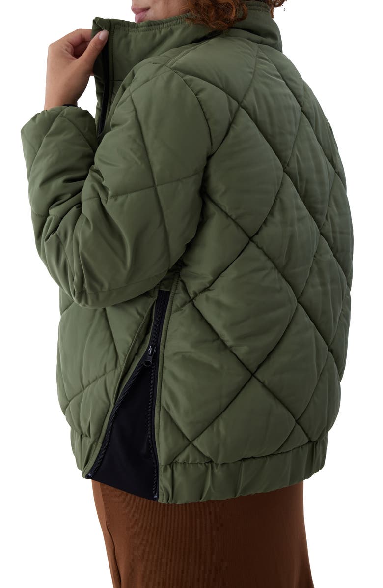 Ingrid & Isabel<sup>®</sup> Maternity Puffer Jacket, Alternate, color, Olivine