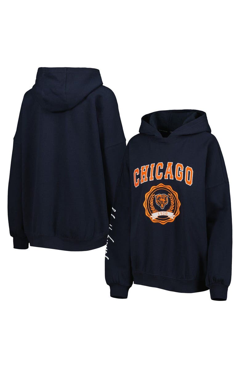 Tommy Hilfiger Women's Tommy Hilfiger Navy Chicago Bears Becca Drop Shoulder Pullover Hoodie, Main, color, Navy