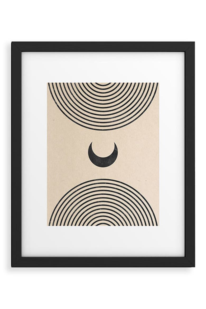 'Moon On Mountain' by Emanuela Carratoni Framed Wall Art, Main, color, BLACK-WHITE