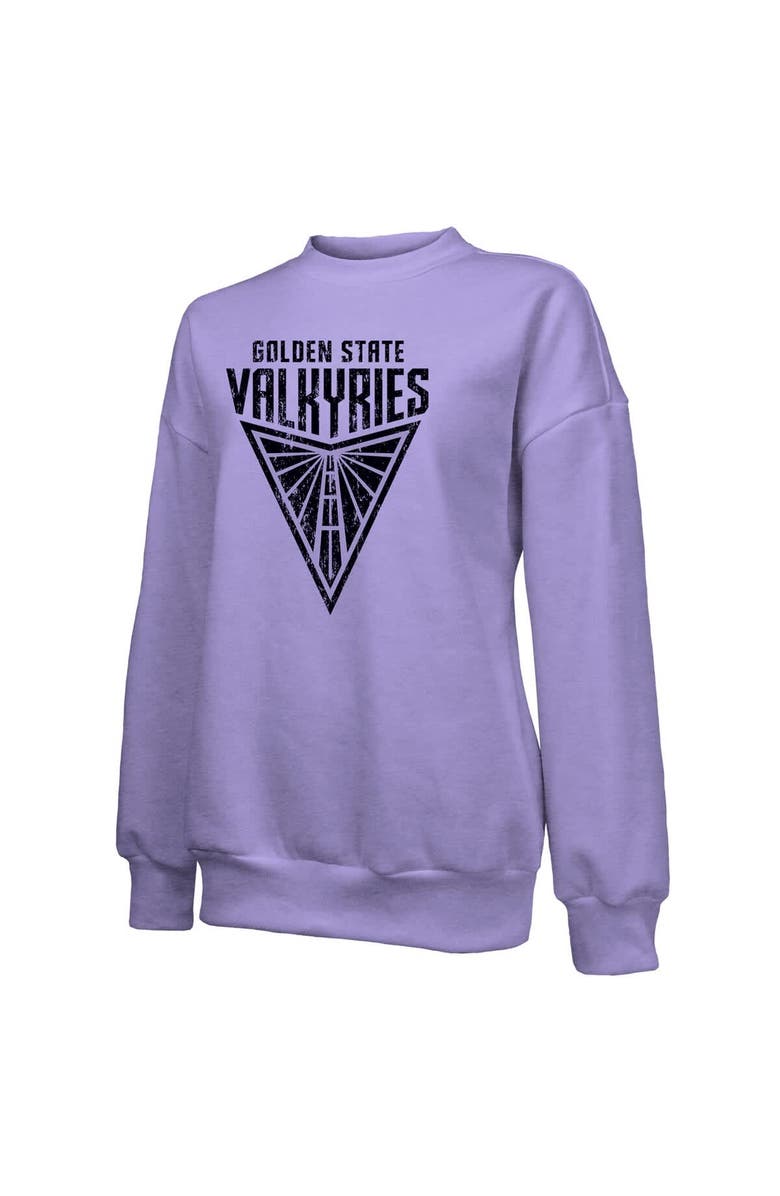 Majestic Threads Women's Majestic Threads Violet Golden State Valkyries Primary Logo Drop Shoulder Tri-Blend Pullover Sweatshirt, Alternate, color, Violet