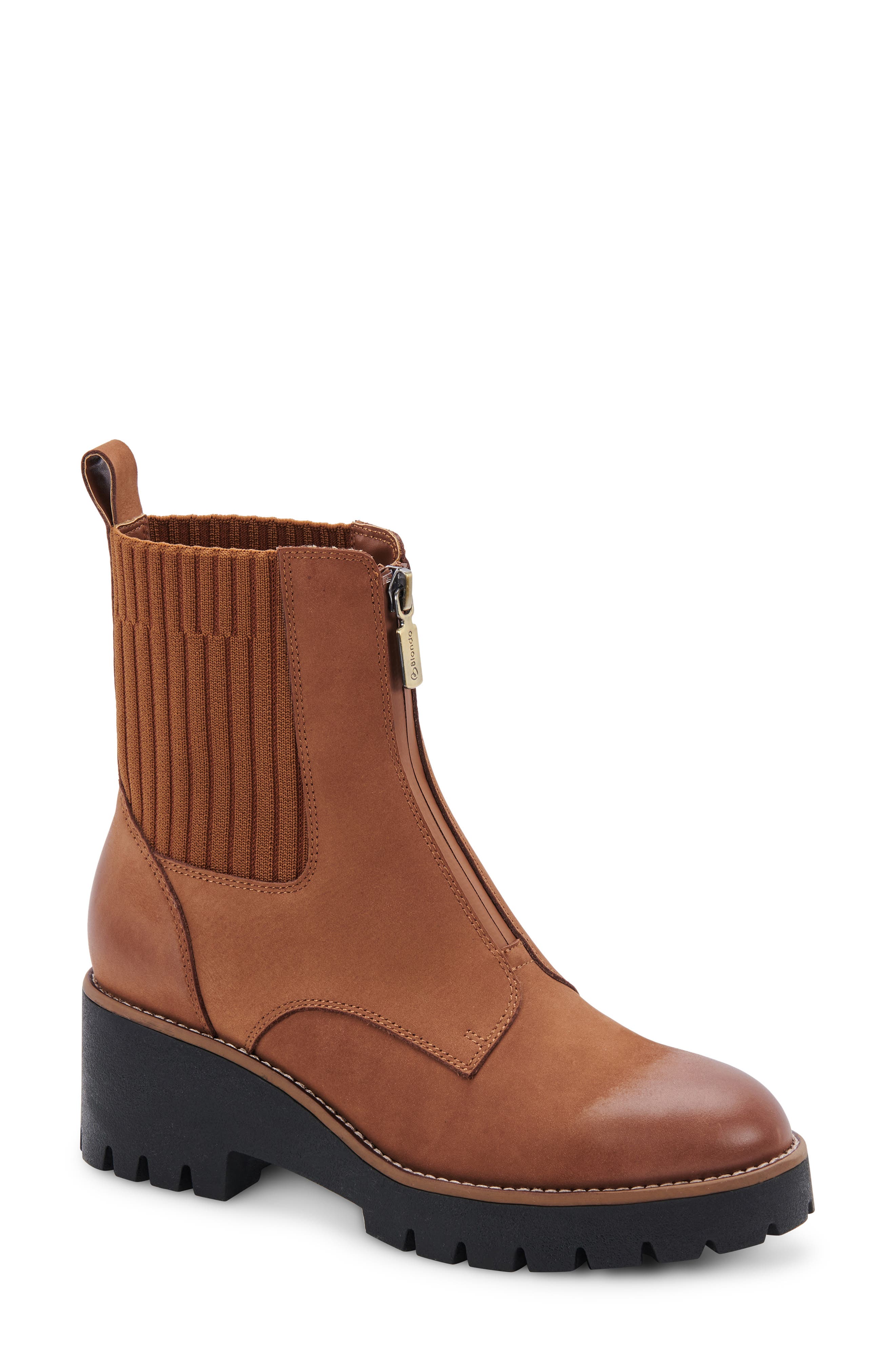Dixie Waterproof Boot, Main, color, COGNAC NUBUCK
