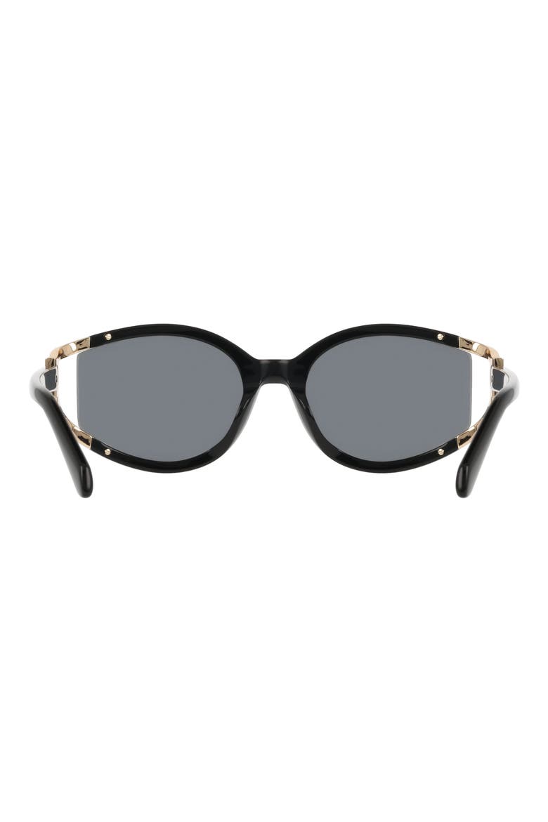 56mm Oval Sunglasses, Alternate, color, BLACK