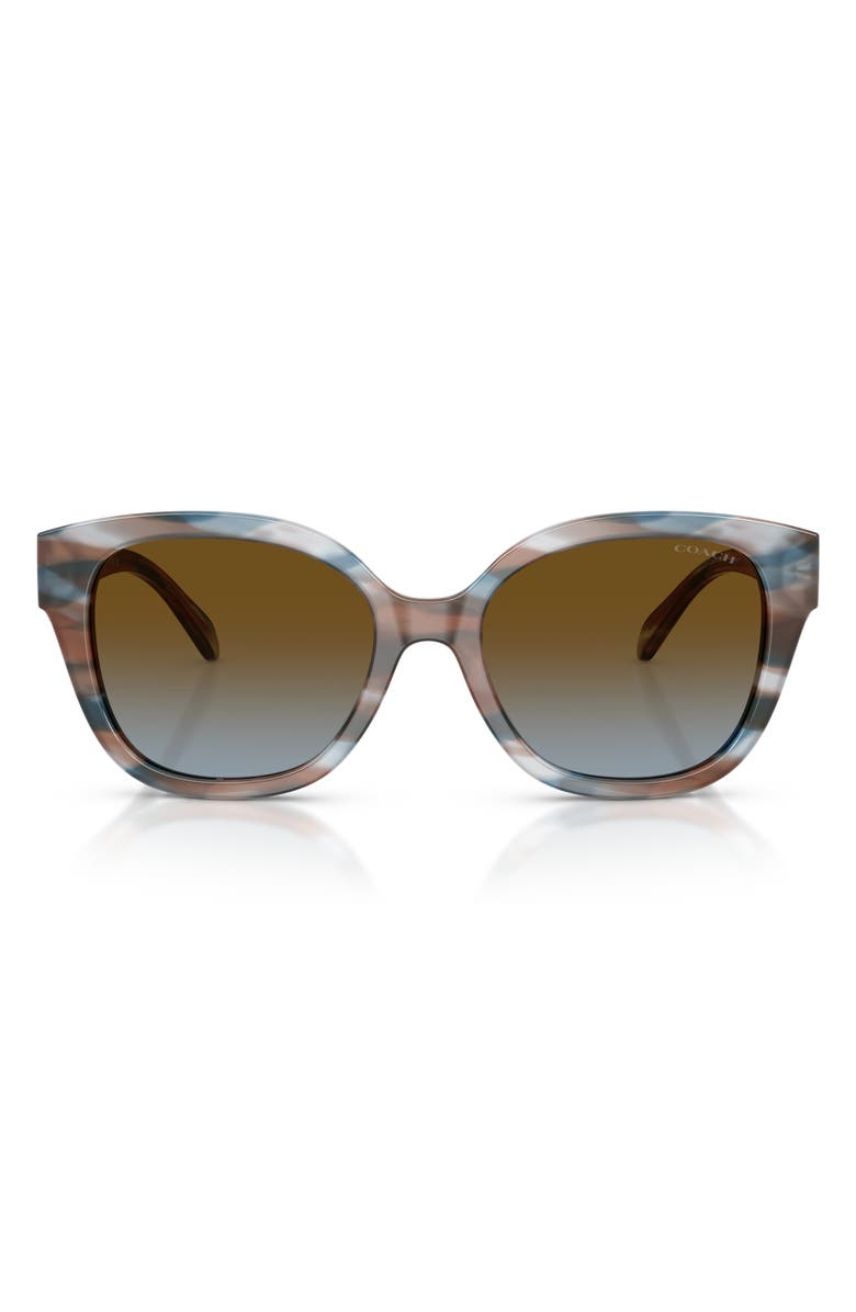 COACH 56mm Gradient Square Sunglasses, Main, color, Striated Maple / Blueberry