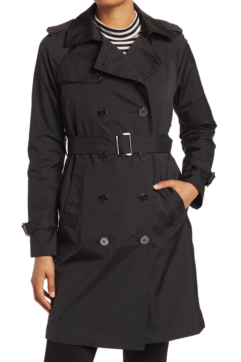 Missy Solid Trench Coat, Main, color, BLACK