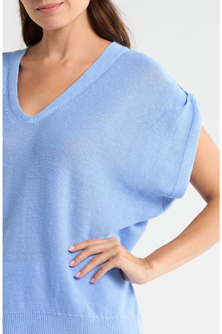 Lakes Edge Linen & Cotton Blend Sweater, Alternate, color, GRAPE POOLS