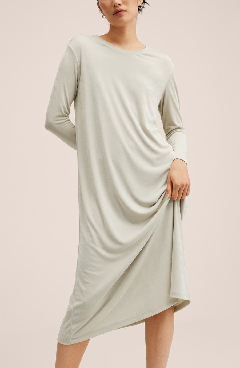 MANGO Shiny Knit Long Sleeve Maxi Dress, Alternate, color, 