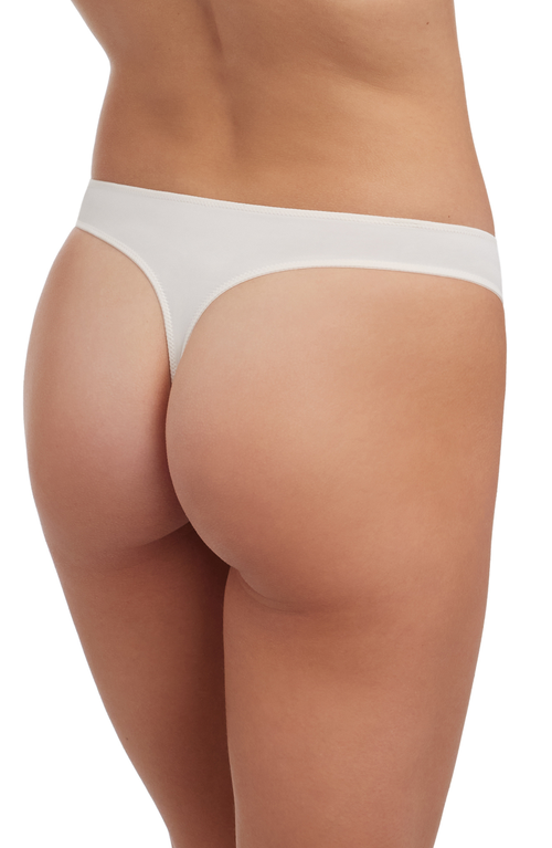Skarlett Blue Entice Lace Front Thong In Icing/rose Gold
