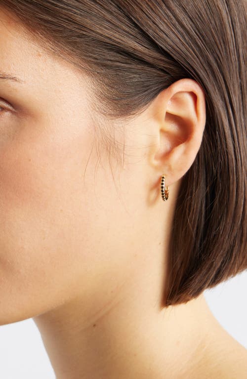 Child Of Wild Noiré Cubic Zirconia Huggie Hoop Earrings In Gold