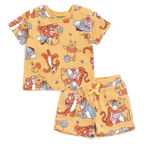 Winnie the Pooh Waffle T-Shirt & Shorts Set (Toddler & Little Kid)