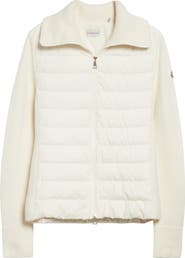 Moncler Virgin Wool Knit & Quilted Down Cardigan