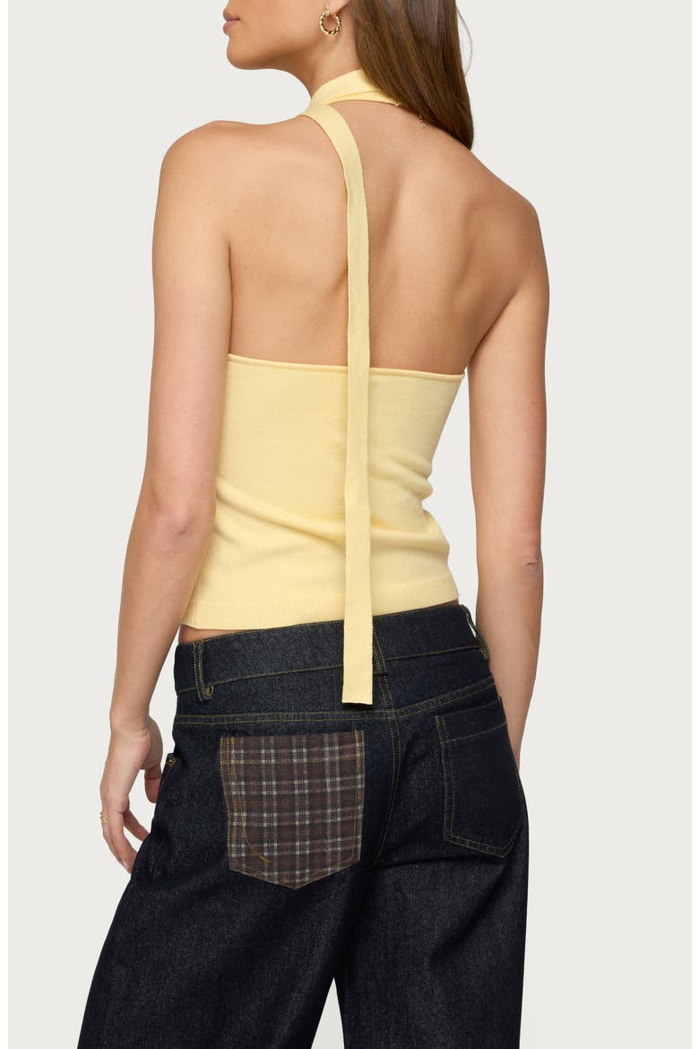 Knit Halter Top & Scarf Set, Alternate, color, YELLOW