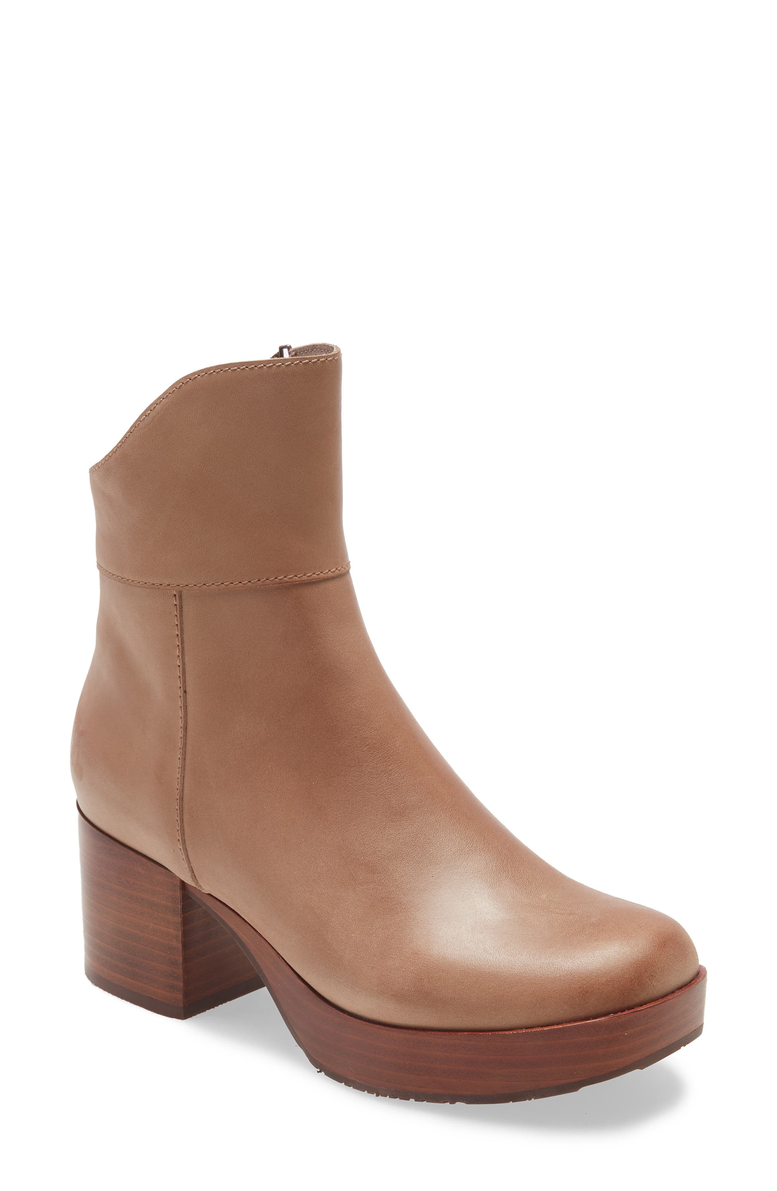 Chocolat Blu Retro Platform Boot, Main, color, Taupe Leather