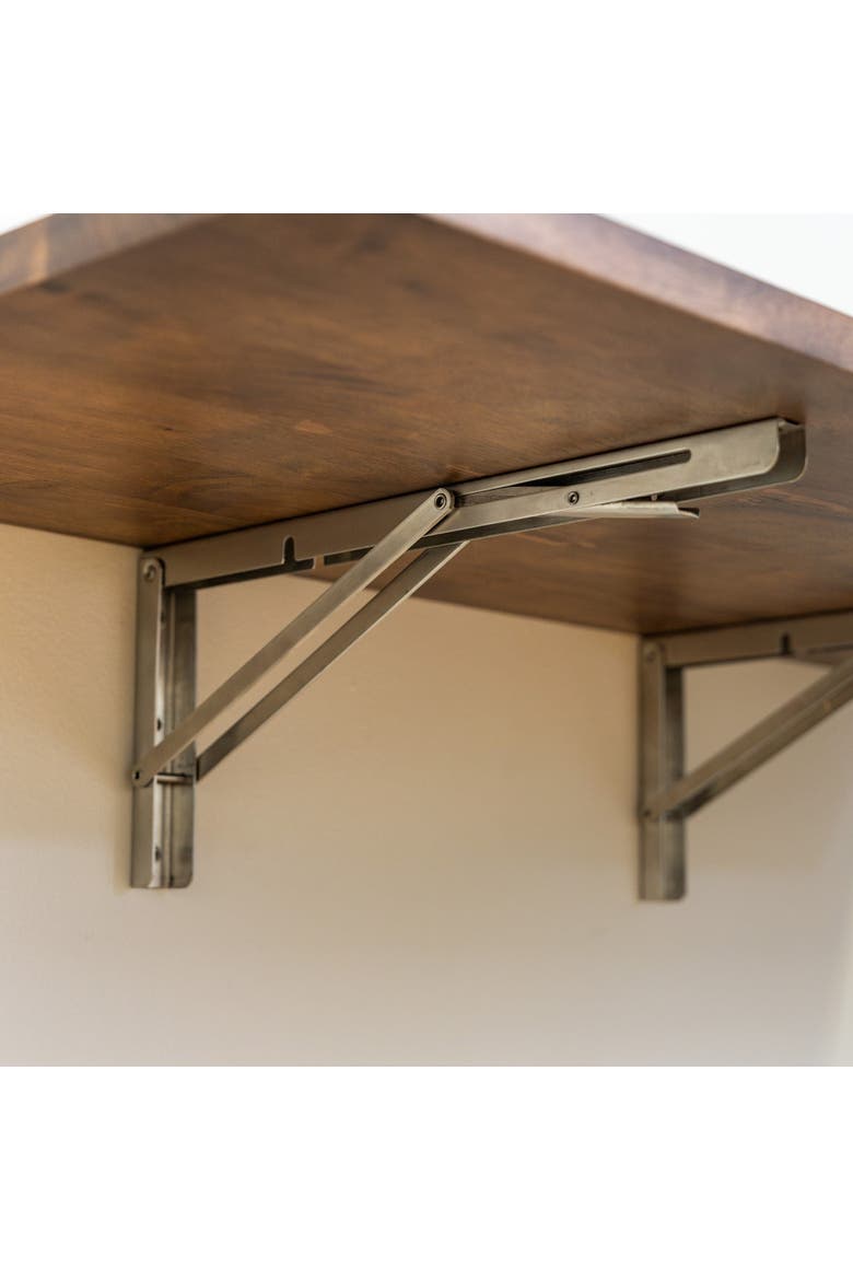 Wakefield Foldable Workbench - Dark Wood Tabletop with Stainless Hardware - Heavy-Duty Table, Alternate, color, Dark Wood