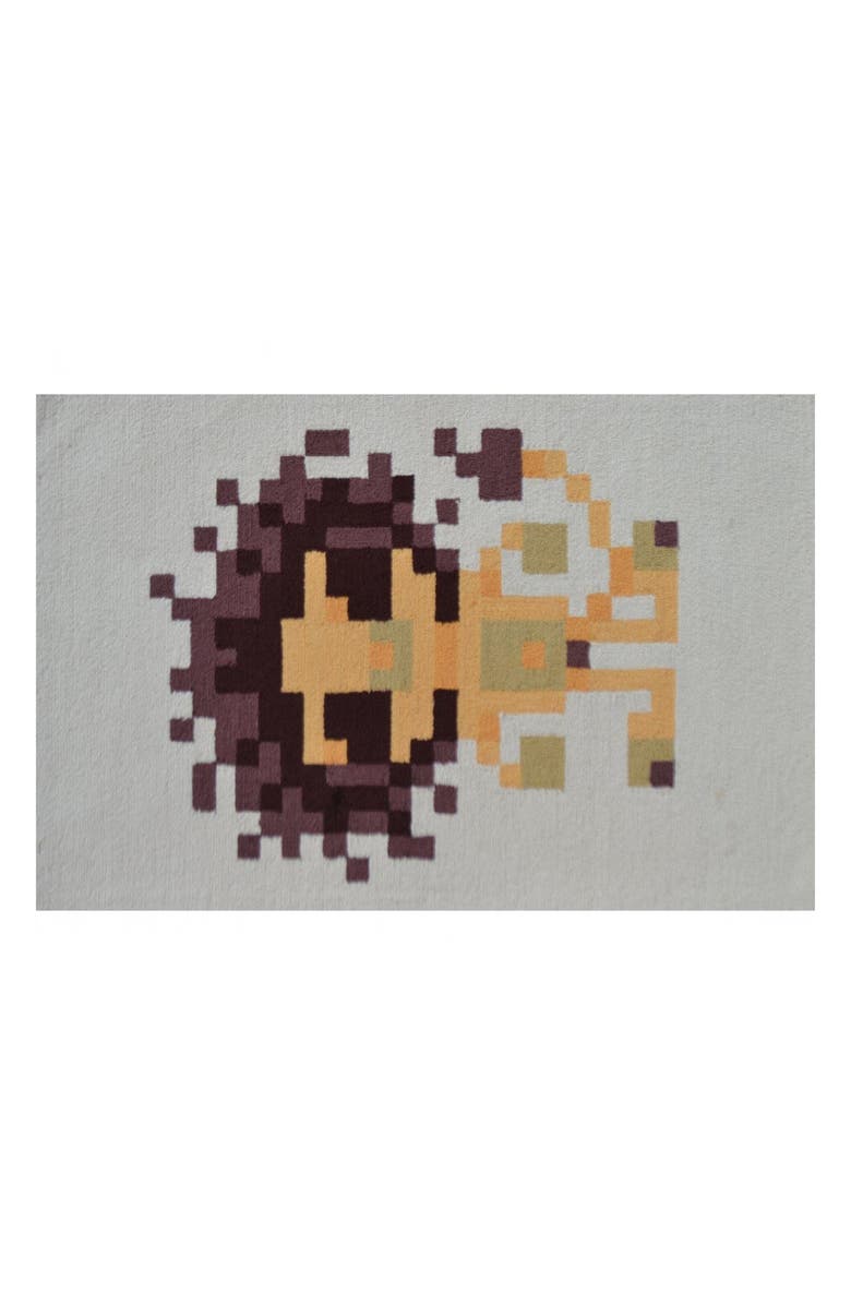 R16 HOME Pixel Lion Indoor/Outdoor Doormat, Main, color, White/ Brown